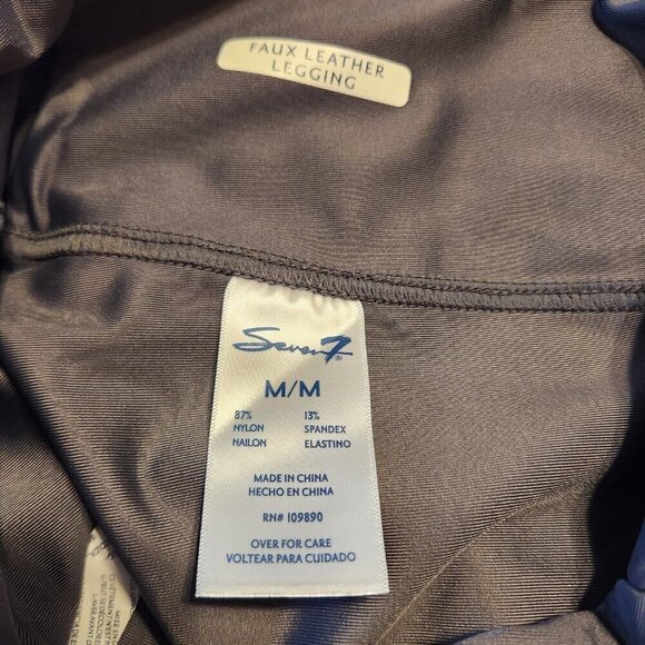 7 Seven Gunmetal Faux Leather Leggings Size Medium - Picture 5 of 10